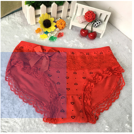 新品上市 蕾絲少女三角褲 心型少女內(nèi)褲 透氣舒適女士?jī)?nèi)褲 批發(fā)