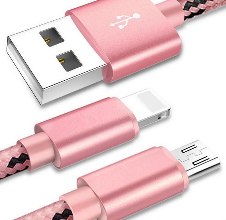 供應(yīng)一拖二尼龍編織手機(jī)數(shù)據(jù)連接線(xiàn) 適用于蘋(píng)果安卓手機(jī)數(shù)據(jù)線(xiàn)