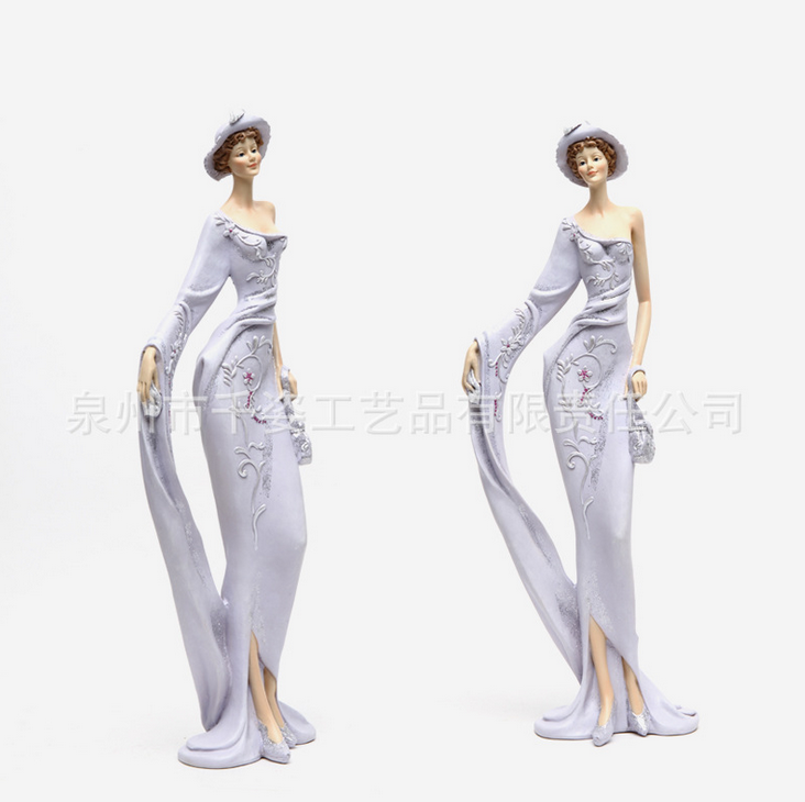 廠(chǎng)家銷(xiāo)售歐式貴婦仕女創(chuàng)意裝飾品簡(jiǎn)約家居裝飾擺件新房喬遷禮物