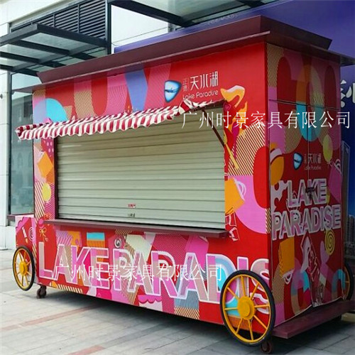 零食擺放手推車  實用公園景區(qū)夜市擺攤貨車  廠家批發(fā)木質(zhì)售貨車  景區(qū)旅游紀(jì)念品小賣部