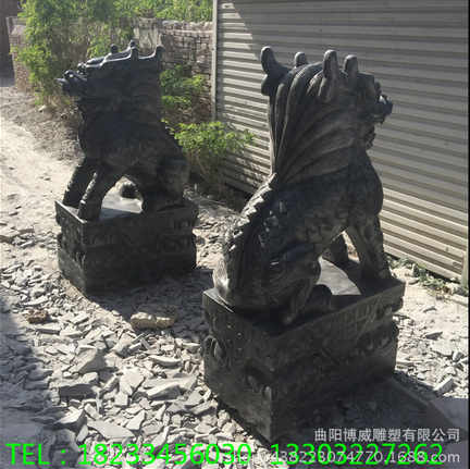 大型石雕麒麟看門(mén)鎮(zhèn)宅擺件漢白玉麒麟青石麒麟招財(cái)晚霞紅麒麟供應(yīng)