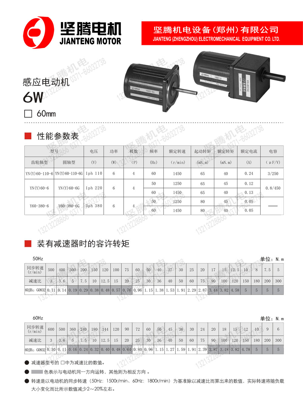 感應(yīng)電動機6W/60mm