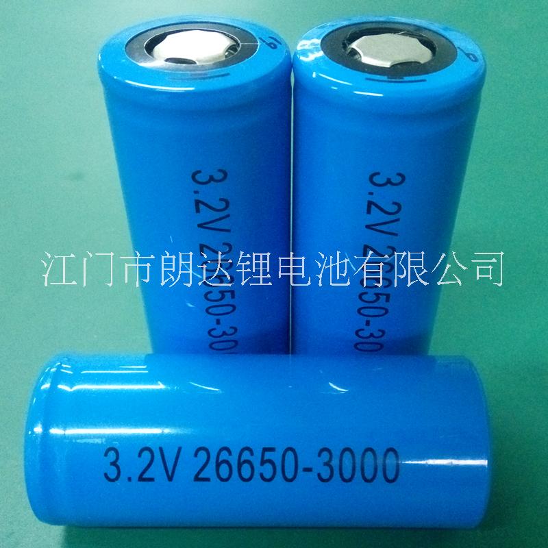 圓柱形磷酸鐵鋰 26650 3.2v 3000mAh 江門市朗達(dá)鋰電池 廠家直銷 后備電源