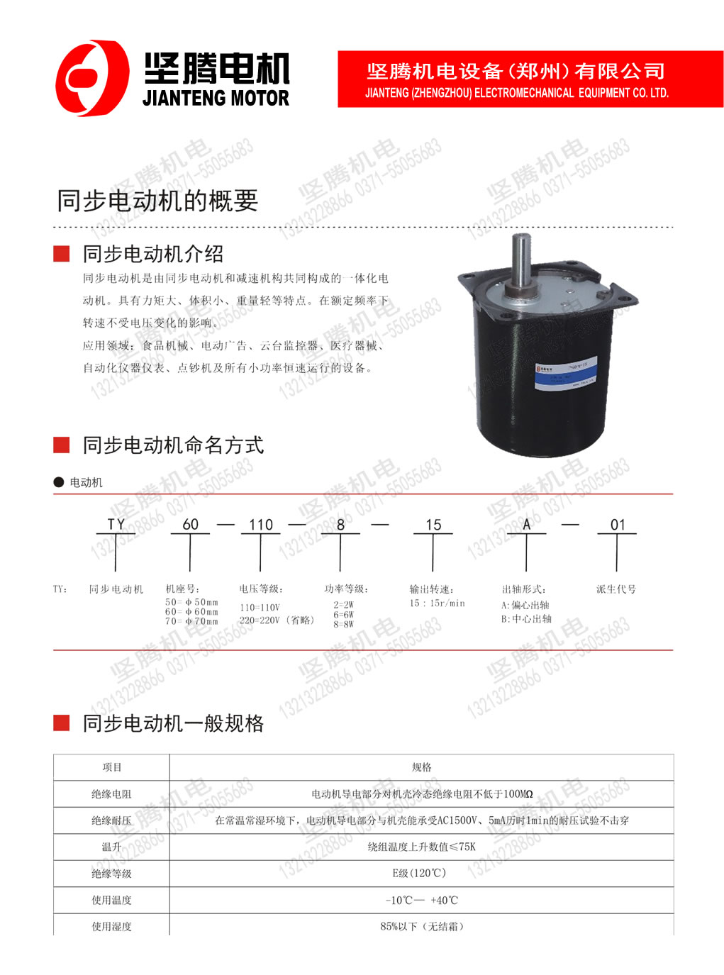 同步電動(dòng)機(jī)TY60系列
