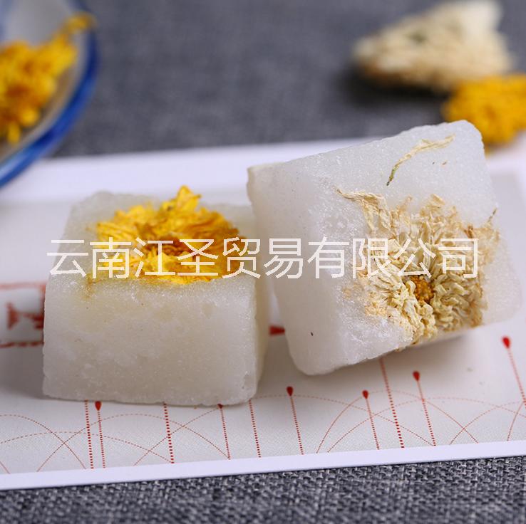 菊花冰糖云南古法純手工甘蔗熬制方形貢白菊黃菊冰糖