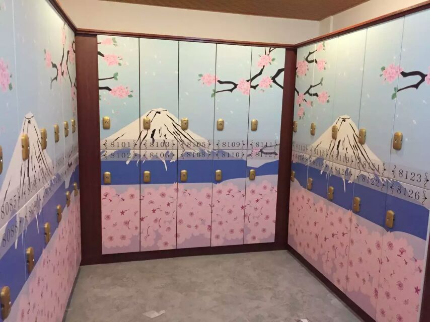 江蘇浙江更衣柜廠家批發(fā)美容院瑜伽館更衣柜彩繪 漂亮的彩繪拼花更衣柜儲物柜新款2017 瑜伽館美容院漂亮更衣柜