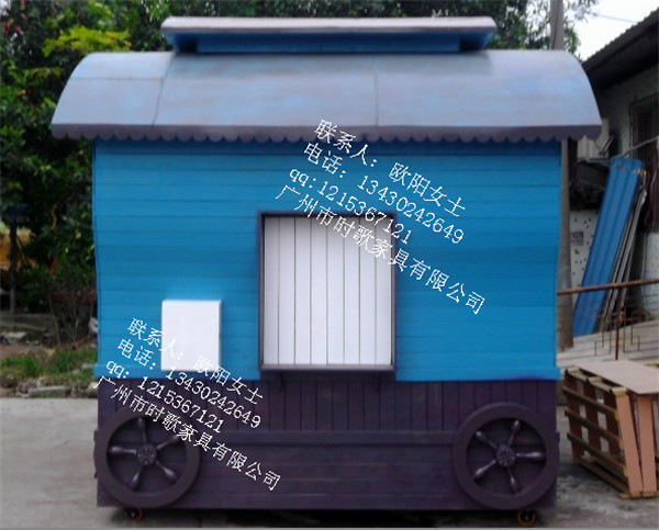 廣場防腐木販賣亭 公園流動售貨車 步行街定制實木售貨亭 廠家直銷
