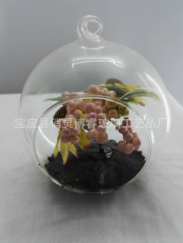廠家批發(fā) 透明球罩 玻璃球罩 防爆球罩 微景觀瓶旁洞玻璃圓球罩