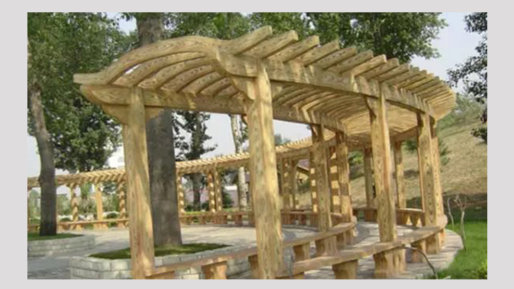 水泥仿木花架 水泥仿木花架圖片