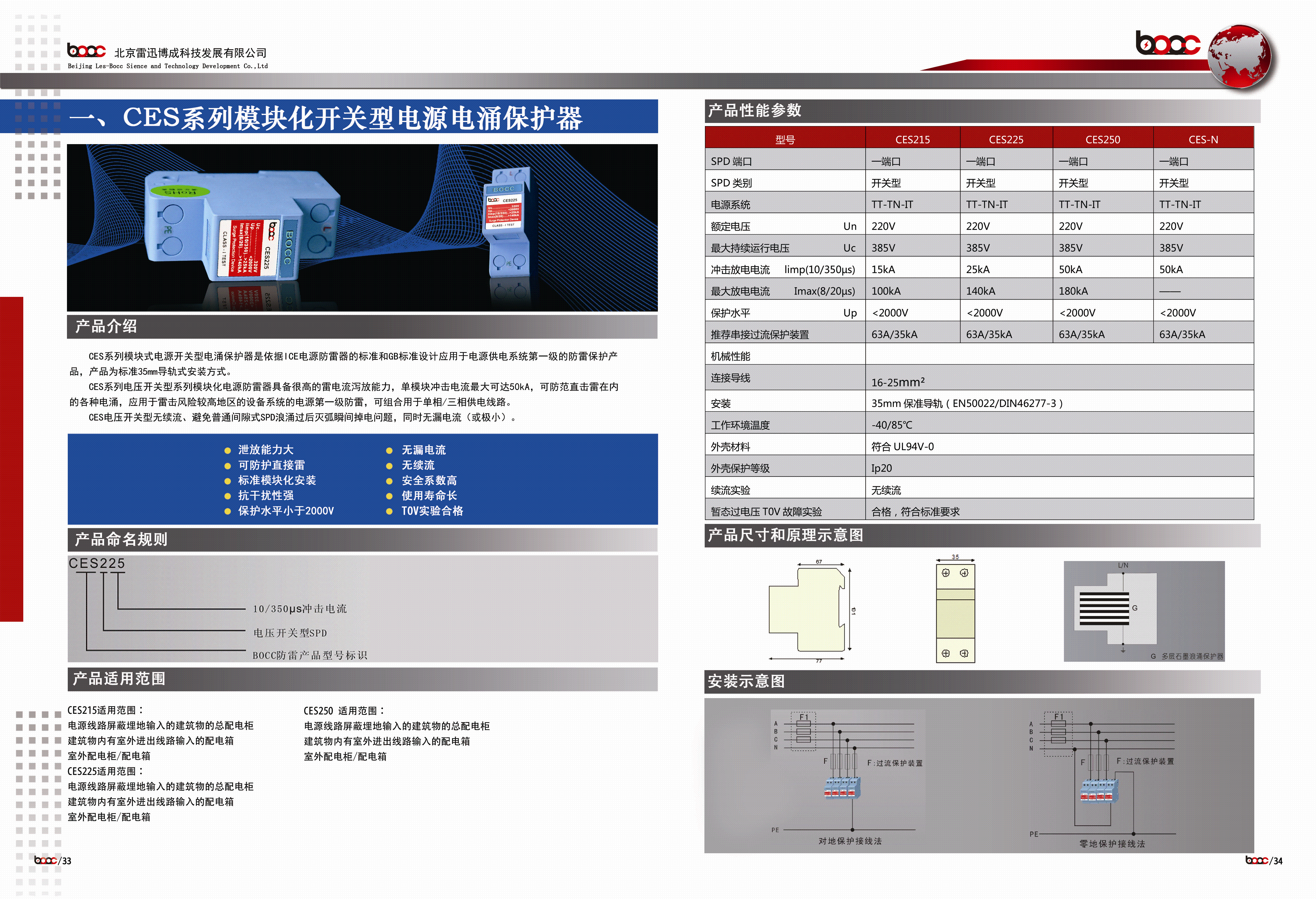 BOCC品牌浪涌保護器CES225