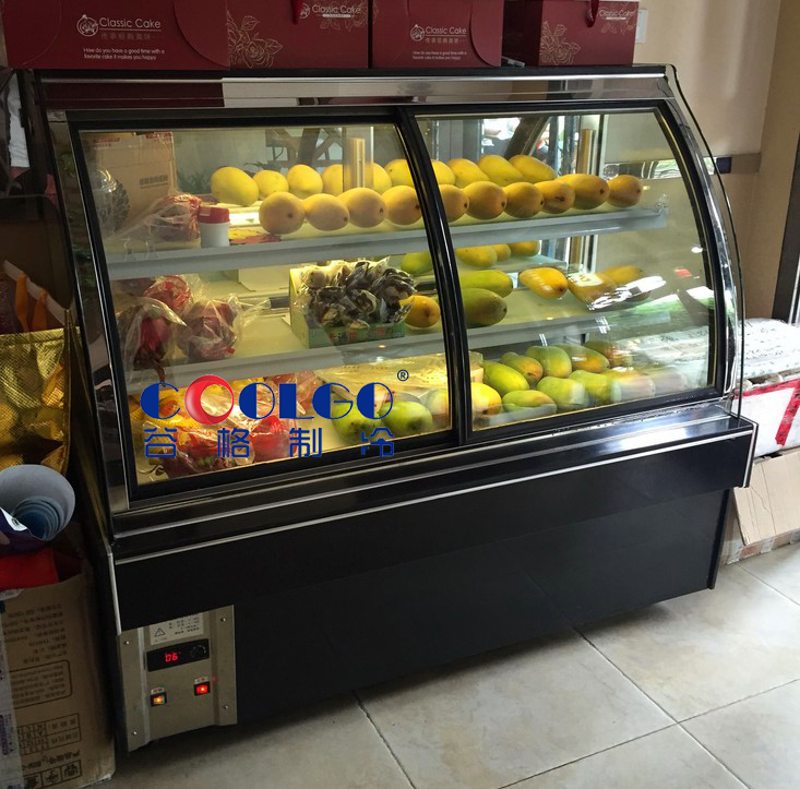 供應(yīng)上海前移門(mén)圓弧蛋糕展示柜 豪華款落地式冰淇淋展示柜