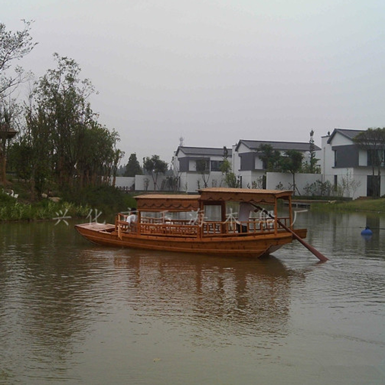 廠家直銷高低篷  休閑旅游觀光船 電動(dòng)仿古木船 價(jià)廉物美 量大從優(yōu)