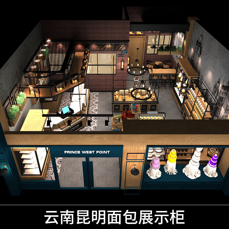 云南昆明面包展示柜定制面包店設(shè)備面包展示架展示柜*精品柜