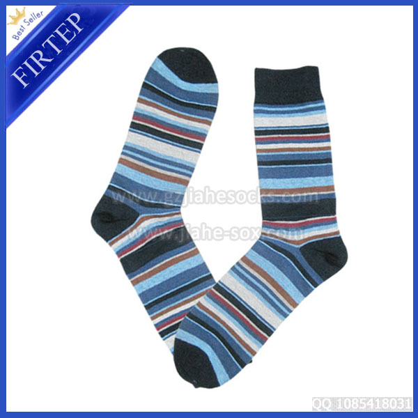 潮流時尚條紋男襪 條紋男襪禮盒  廣東襪子加工廠時尚男襪