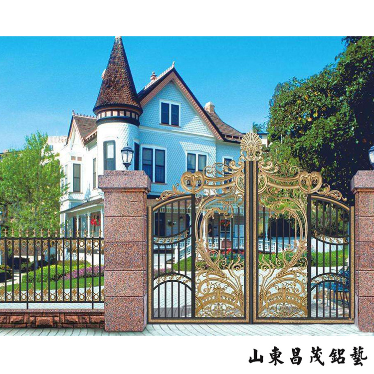 鋁藝大門供應(yīng)商供應(yīng)青島煙臺(tái)威海天津大門鋁藝庭院門圍墻鋁大門