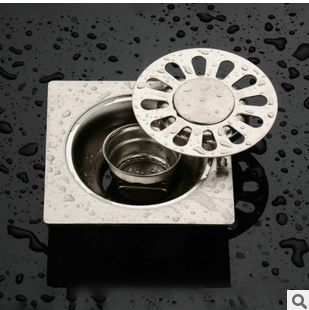 不銹鋼方形防臭地漏 妙浴不銹鋼浴室廚房地漏 下水道過濾器批發(fā)