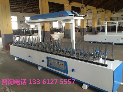 木塑板 免漆線條 百葉板 冷熱膠包覆機(jī) 線條包覆機(jī) 踢腳線包覆機(jī)