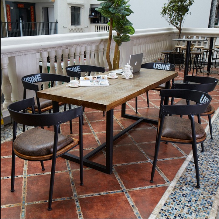 餐桌 北歐實(shí)木餐桌咖啡廳餐桌椅組合