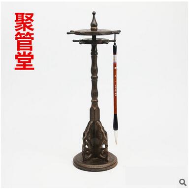 雞翅木圓盤筆掛文房四寶書法用品毛筆架 毛筆掛筆架實(shí)木