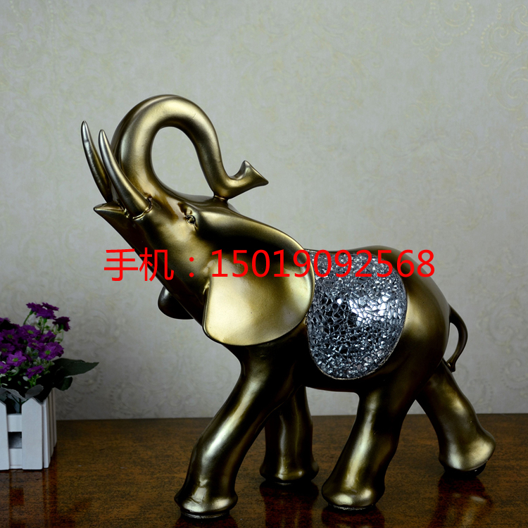 東南亞風格大象擺飾 樹脂大象擺件 動物擺件 東莞酒店工藝品批發(fā) 深圳樹脂擺件廠