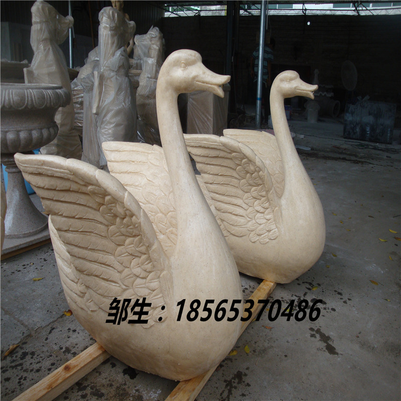 砂巖天鵝噴水雕塑  噴泉流水裝飾小品擺件 戶外景觀塑像小品定做