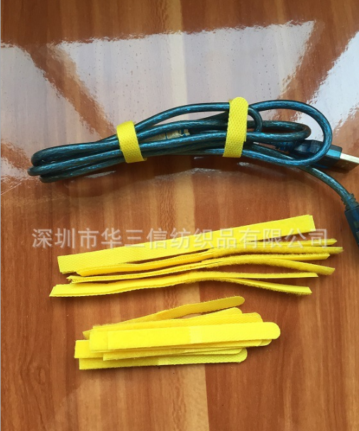 廠家直銷電線魔術貼滌綸扎帶 電線束線帶 滌綸彩色電源線扎帶