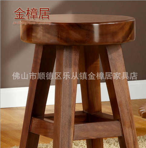 巴黎大師 客廳廚房用圓形無(wú)扶手凳 木質(zhì)圓板凳供應(yīng) 實(shí)木圓凳