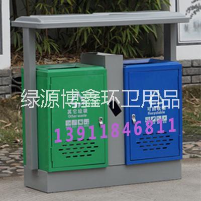 綠源LY1047市政金屬分類垃圾桶