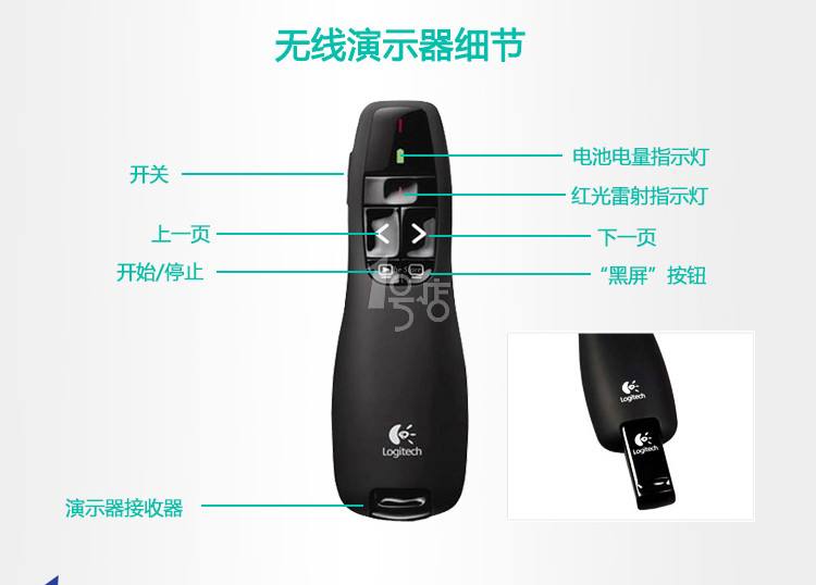 供應(yīng)羅技R400無線翻頁筆激光教鞭 羅技R400無線翻頁筆電子教鞭