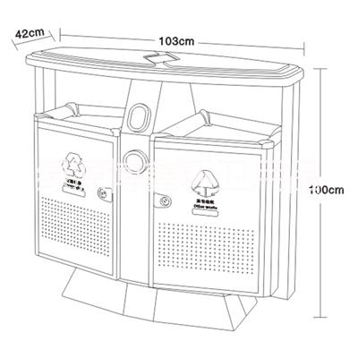 綠源LY1087*金屬分類垃圾桶