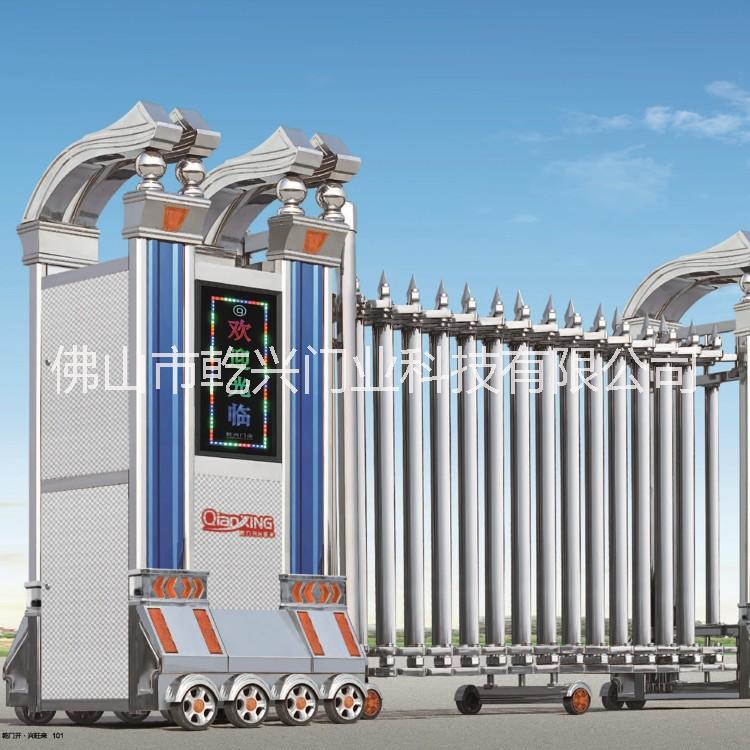 豪華精拋不銹鋼電動伸縮門電動伸縮門電動門自動門遙控門庭院大門