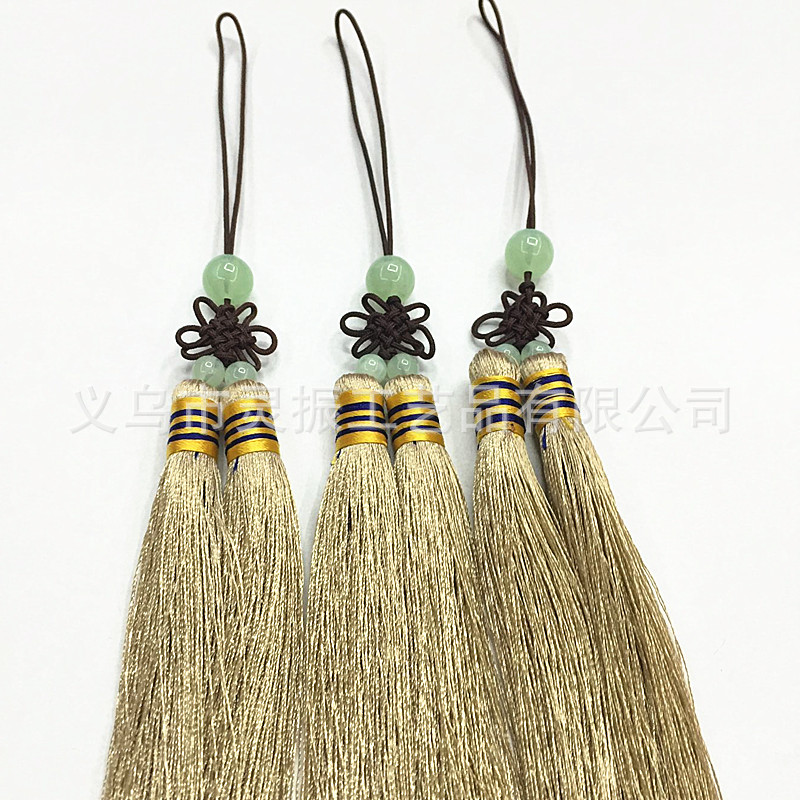 廠家直銷中國結(jié)扇須小號中國結(jié)加流蘇帶珠子扇子中國結(jié)扇子穗掛墜