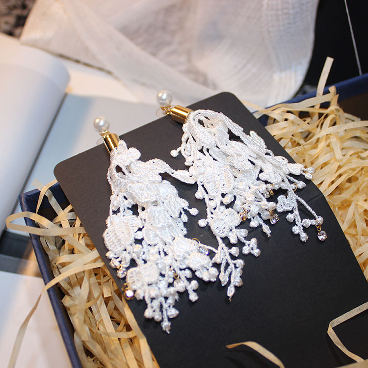 *款韓國(guó)氣質(zhì)百搭蕾絲花朵鏈條兩戴式耳釘耳環(huán)女廠家直銷  *款韓國(guó)氣質(zhì)百搭蕾絲耳環(huán)