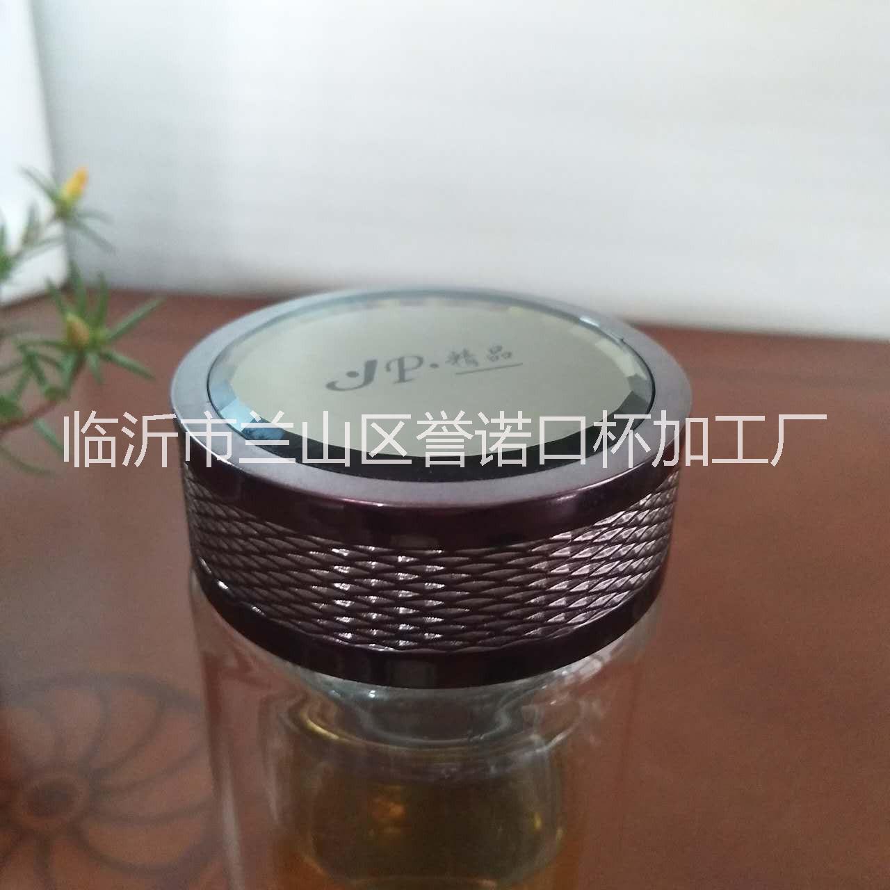 山東臨沂黑雕蓋水晶雙層玻璃杯禮品杯生產廠家個性定制加logo