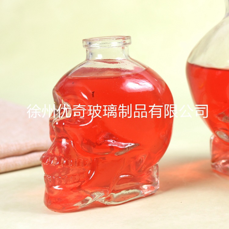 750ml 骷髏頭玻璃瓶 頭骨玻璃瓶 洋酒瓶 醒酒器 酒吧創(chuàng)意空