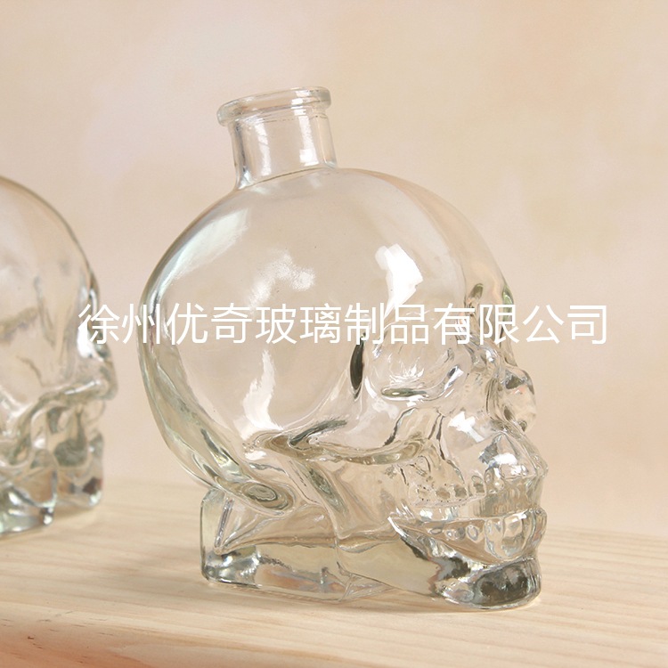 750ml 骷髏頭玻璃瓶 頭骨玻璃瓶 洋酒瓶 醒酒器 酒吧創(chuàng)意空