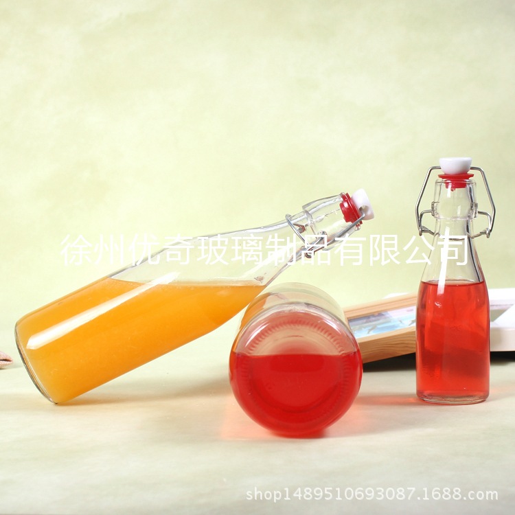 250ml卡扣玻璃酒瓶批發(fā) 玻璃洋酒瓶 酵素瓶 *玻璃酒瓶廠家