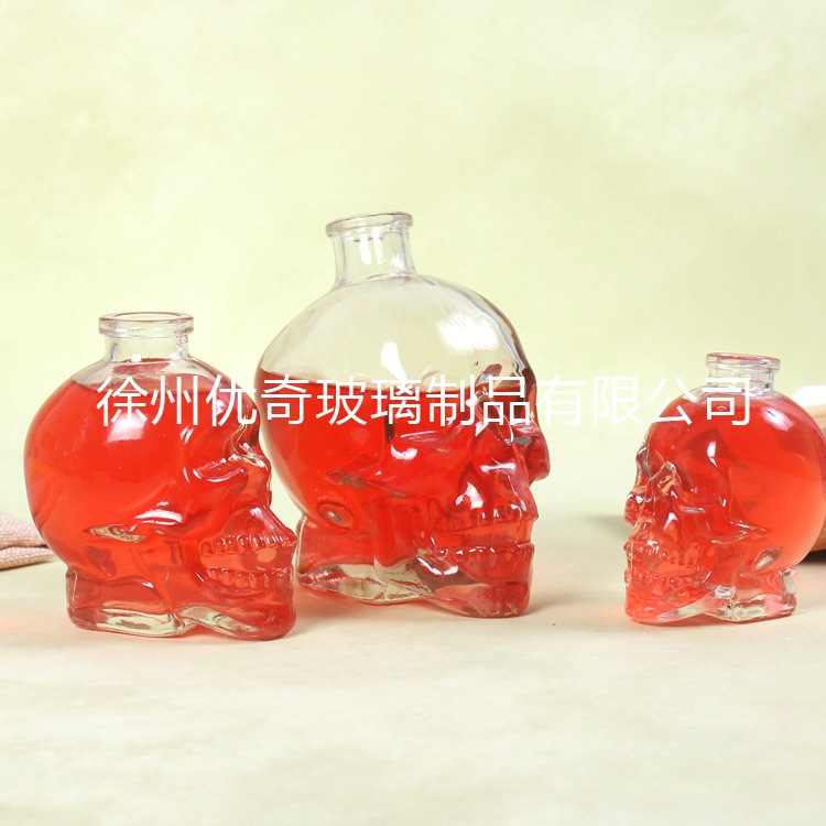 750ml 骷髏頭玻璃瓶 頭骨玻璃瓶 洋酒瓶 醒酒器 酒吧創(chuàng)意空