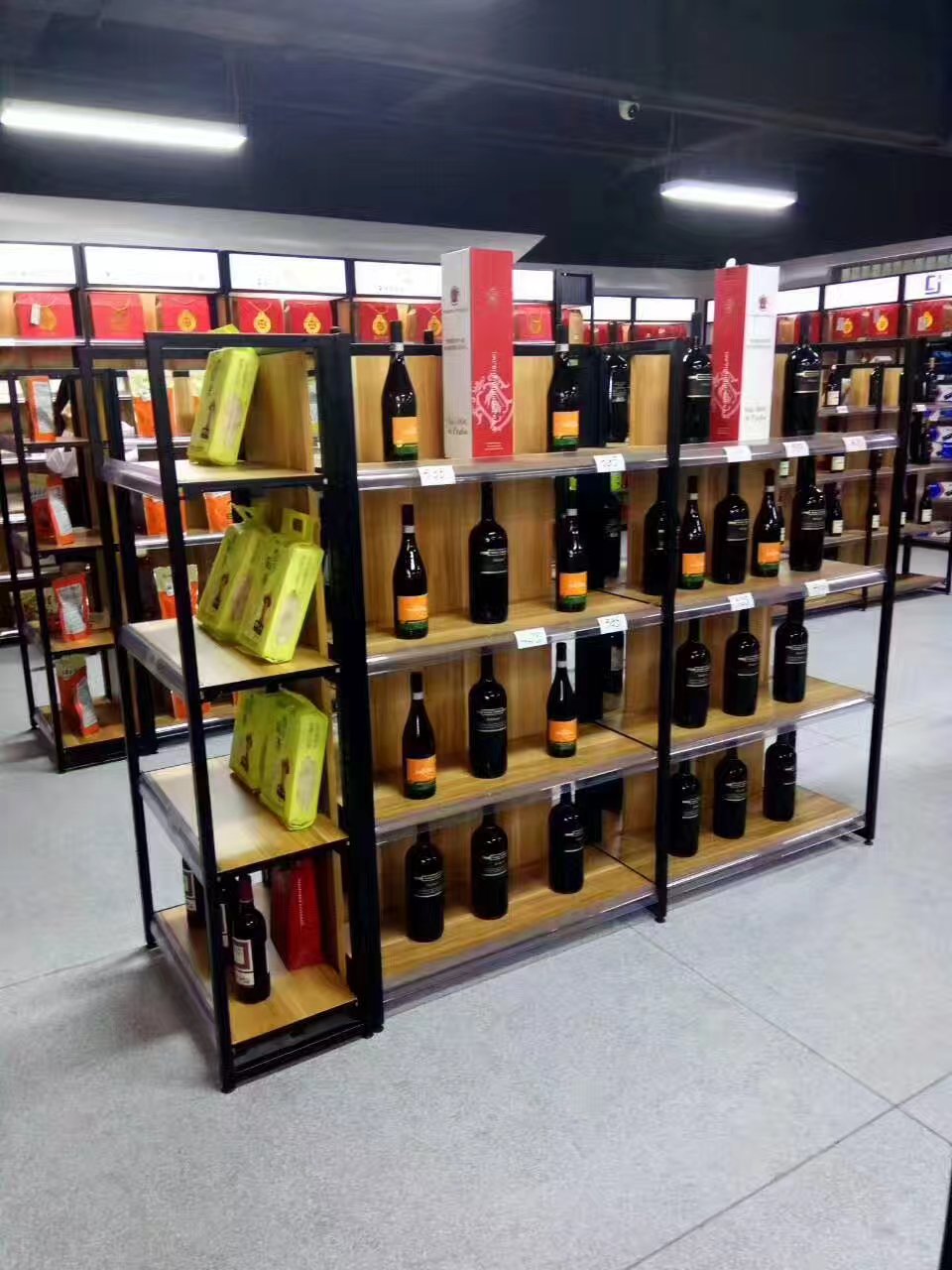 新鋼木進口食品店貨架 母嬰店鋼木貨架  進口食品貨架  鋼木貨架