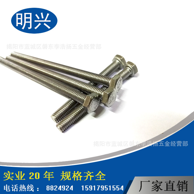 外六角螺栓，304不銹鋼外六角螺絲M6*8~120，外六角螺栓價格，外六角螺絲批發(fā)