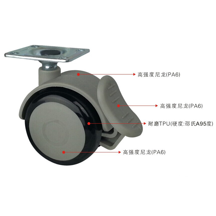 2寸BMW平底活動雙輪片萬向靜音腳輪  家具腳輪 *家具萬向腳輪 萬向醫(yī)療腳輪