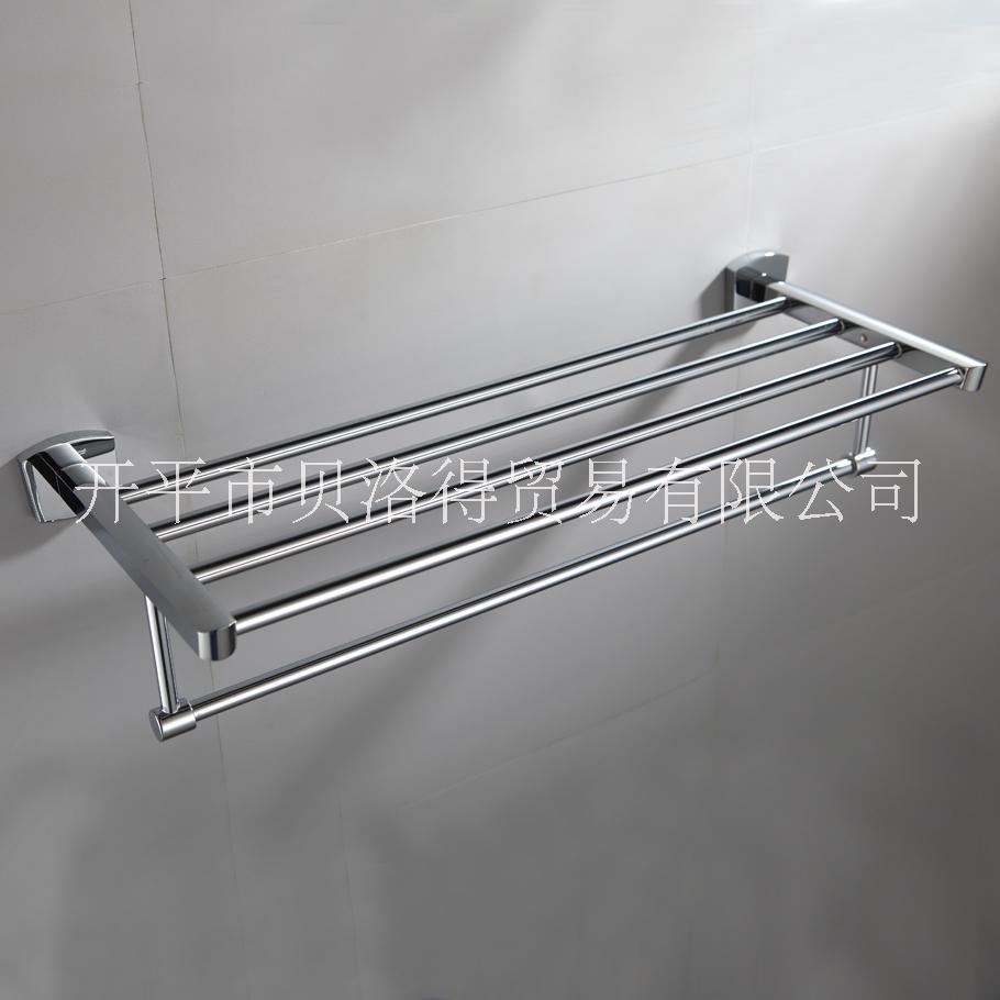 貝洛德毛巾架衛(wèi)生間全銅鏡面圓形簡(jiǎn)約款雙桿浴室雙層毛巾架壁掛加長(zhǎng)款五金掛件