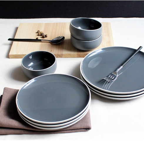 亞光白色西餐盤芝麻釉甜品盤個性餐廳菜盤子料理盤牛排盤質感簡約 亞光白色西餐芝麻釉甜品盤 西餐具盤碗碟套裝