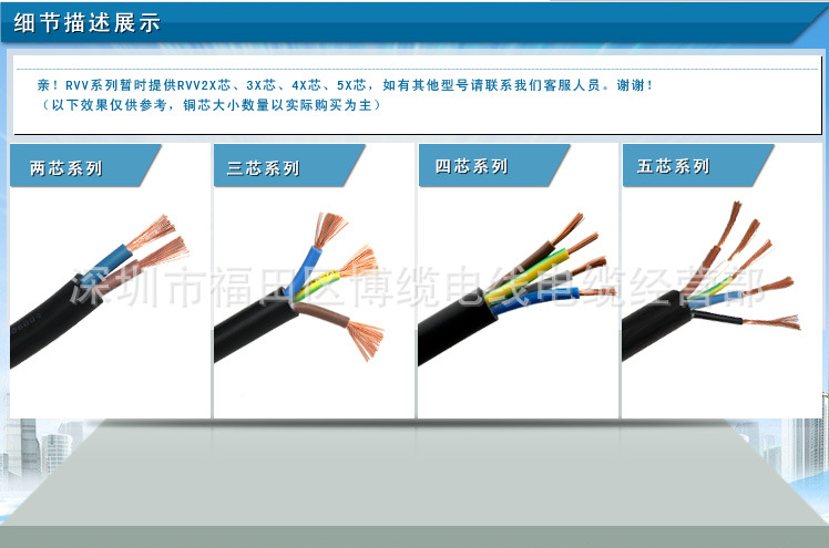 廠家直銷 RVV3*1.5*電線電纜 3芯護套軟電纜  成天泰*電線電纜