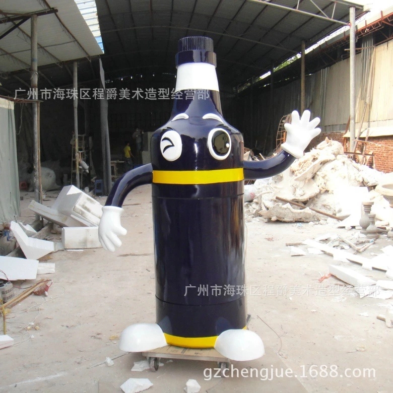 廣告瓶雕塑 大型玻璃鋼卡通漂流瓶雕塑制作