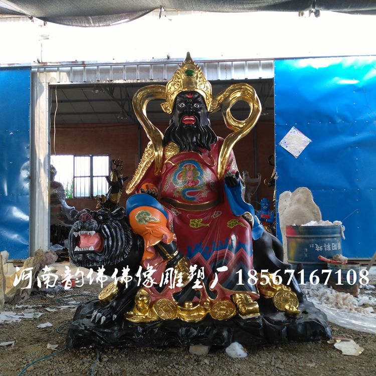 云峰佛像雕塑廠(chǎng)訂做武財(cái)神趙公明佛像