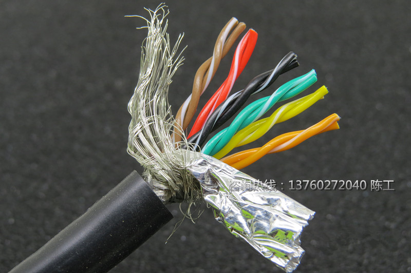 深圳機(jī)器人坦克拖鏈電纜 12芯耐折抗拉1000萬次TRVSP12*0.3mm2雙絞*拖鏈電纜 12芯機(jī)器人拖鏈電纜