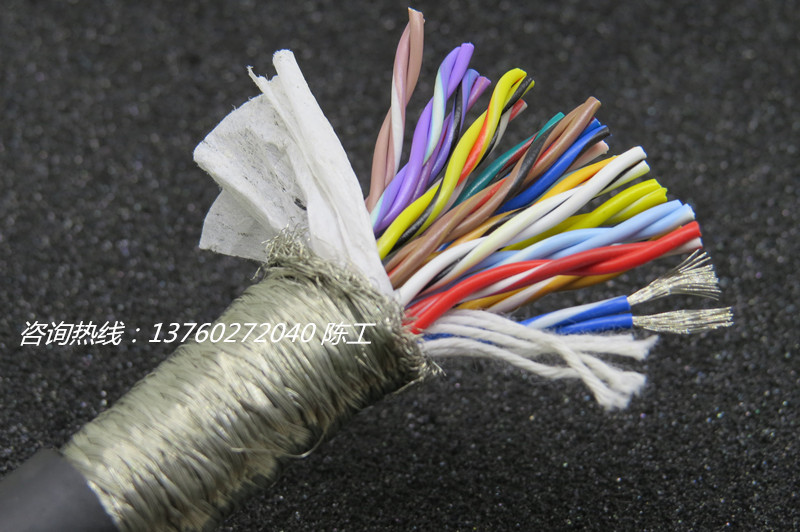 30芯0.2平方TRVSP30*0.2mm2高柔性耐磨拖鏈雙絞屏蔽電纜 30芯拖鏈電纜