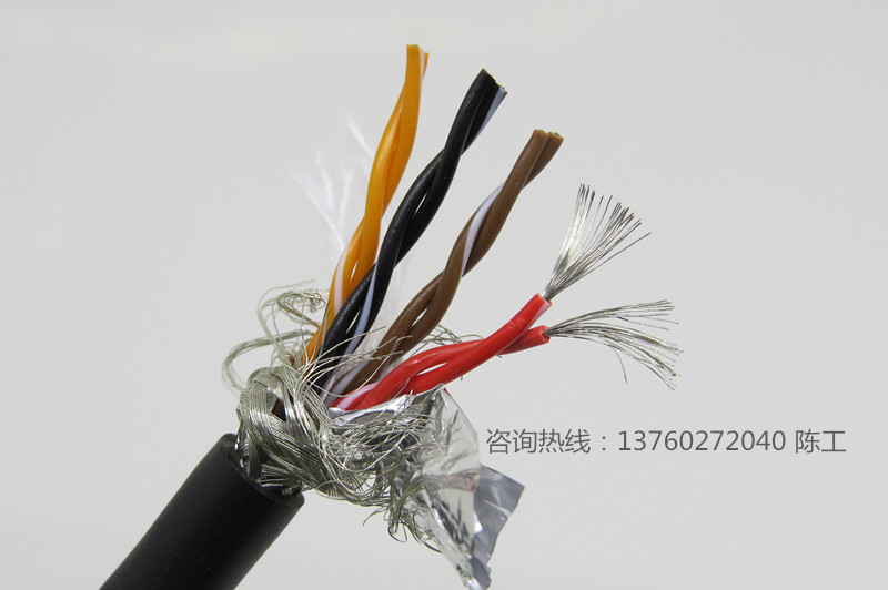 深圳耐彎曲耐折1000次22AWG 8芯TRVVSP8*0.3mm2雙絞*拖鏈電纜 8芯機器人拖鏈電纜