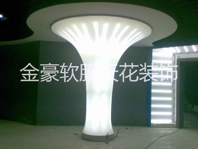軟膜天花造型裝飾，燈帶，喇叭柱